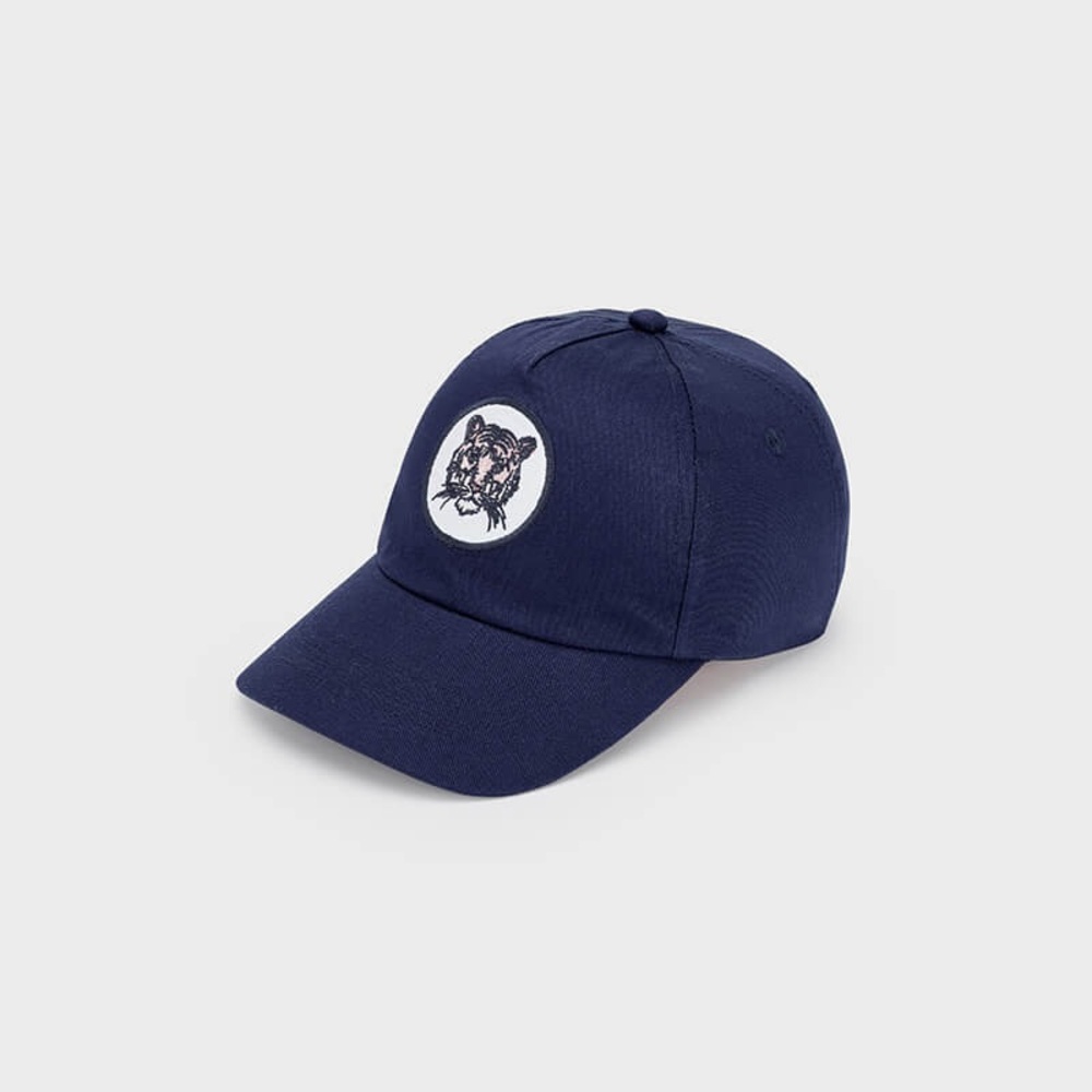 Size 56 cm Kids Hat Mayoral Dark Blue Kids Cap with Embroidered Patch